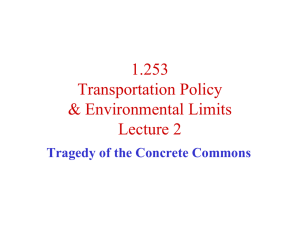 1.253 Transportation Policy &amp; Environmental Limits Lecture 2