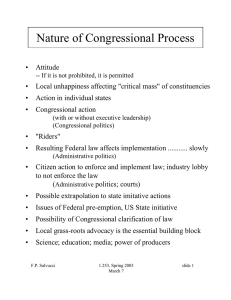 Nature of Congressional Process