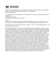 Genetic and environmental yield, yield component, and morphological responses of... isotypes to Titan barley (Hordeum vulgare) grown in 15 environments