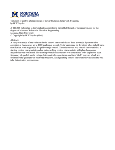 Variation of control characteristics of power thyratron tubes with frequency