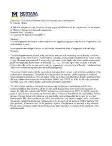 Destructive distillation of Brophy coal by low-temperature carbonization by Takeshi Utsumi