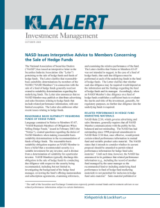 Investment Management NASD Issues Interpretive Advice to Members Concerning