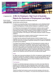 A Win for Employers: High Court of Australia