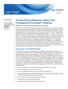Fourth Circuit Restricts “Bona Fide Prospective Purchaser” Defense