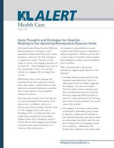 Health Care Some Thoughts and Strategies for Hospitals