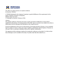 The effects of catalyst poisons on sorption isotherms