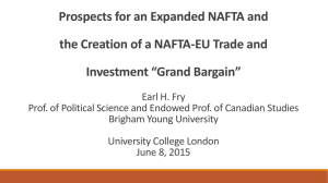 Prospects for an Expanded NAFTA and  Investment “Grand Bargain”
