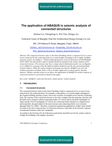 The application of ABAQUS in seismic analysis of connected structures
