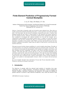 Finite Element Prediction of Progressively Formed Conical Stockpiles