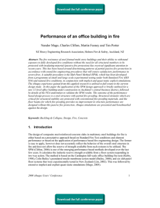 Performance of an office building in fire