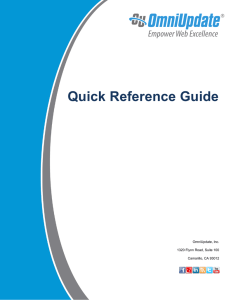 Quick Reference Guide  OmniUpdate, Inc. 1320 Flynn Road, Suite 100