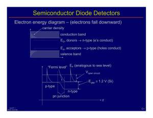 Semiconductor Diode Detectors Electron energy diagram – (electrons fall downward)