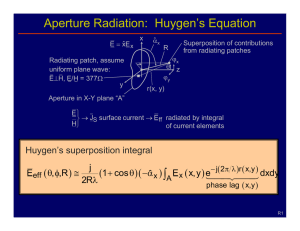 Aperture Radiation:  Huygen’s Equation