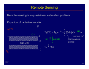Remote Sensing ∫ Remote sensing is a quasi-linear estimation problem