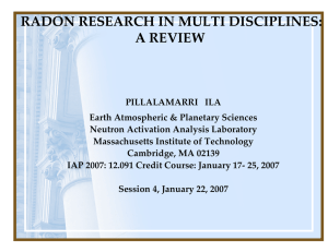 RADON RESEARCH IN MULTI DISCIPLINES: A REVIEW