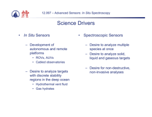 Science Drivers • Spectroscopic Sensors In Situ