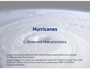 Hurricanes  I: Observed characteristics