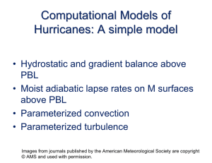 Computational Models of Hurricanes: A simple model