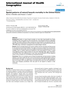 International Journal of Health Geographics Kevin A Borden and Susan L Cutter*