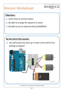 Objectives: Learn how to control motors