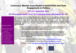 Women from Muslim Communities and Their Engagement in Politics Conference: 20
