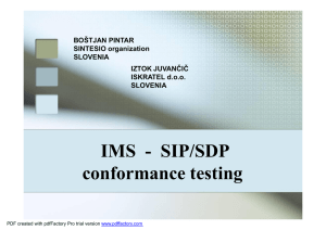 IMS  - SIP/SDP conformance testing ŠTJAN PINTAR BO