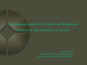 Telecommunications/ICTs Policies and Regulations for persons with disabilities in Vietnam