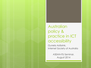 Australian policy &amp; practice in ICT accessibility