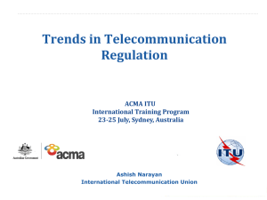 Trends in Telecommunication Regulation  ACMA ITU