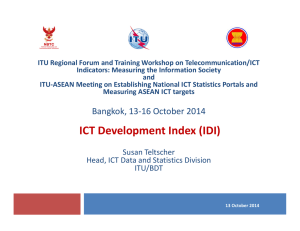 ITU Regional Forum and Training Workshop on Telecommunication/ICT  Indicators: Measuring the Information Society