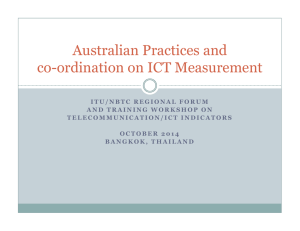 Australian Practices and co-ordination on ICT Measurement