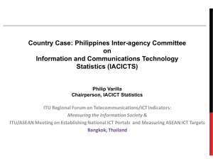 Country Case: Philippines Inter-agency Committee on Information and Communications Technology Statistics (IACICTS)