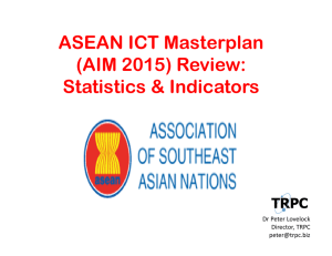 ASEAN ICT Masterplan (AIM 2015) Review: Statistics &amp; Indicators Dr Peter Lovelock