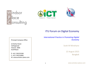 ITU Forum on Digital Economy International Practice in Promoting Digital  Economy Scott W Minehane