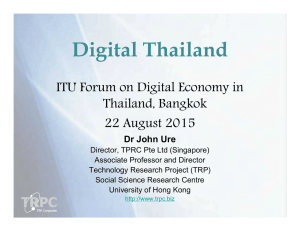 Digital Thailand ITU Forum on Digital Economy in Thailand, Bangkok 22 August 2015