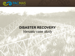 DISASTER RECOVERY Vanuatu case study