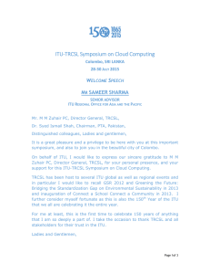 ITU‐TRCSL&nbsp;Symposium&nbsp;on&nbsp;Cloud&nbsp;Computing W S