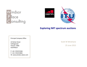 Exploring IMT spectrum auctions Scott W Minehane 25 June 2015