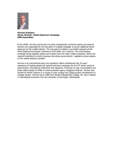 Herman Schepers Senior Director, Global Spectrum Campaign GSM Association