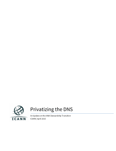 Privatizing the DNS  An Update on the IANA Stewardship Transition