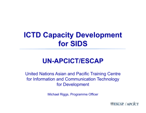 ICTD Capacity Development for SIDS UN-APCICT/ESCAP