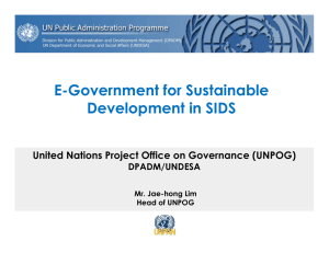 E-Government for Sustainable Development in SIDS DPADM/UNDESA