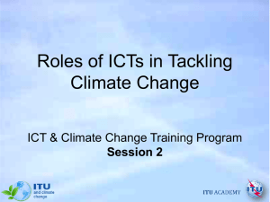Roles of ICTs in Tackling Climate Change Session 2