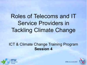 Roles of Telecoms and IT Service Providers in Tackling Climate Change