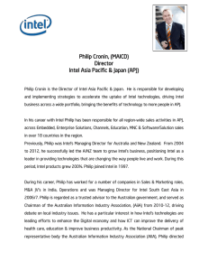 Philip Cronin, (MAICD) Director Intel Asia Pacific &amp; Japan (APJ)