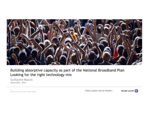 Building absorptive capacity as part of the National Broadband Plan