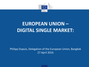 EUROPEAN UNION – DIGITAL SINGLE MARKET: 27 April 2016