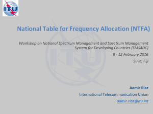 National Table for Frequency Allocation (NTFA)