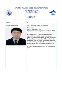 ITU-TRAI TRAINING ON CONSUMER PROTECTION 21 – 23 March 2016