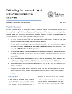 Estimating the Economic Boost of Marriage Equality in Delaware Executive Summary